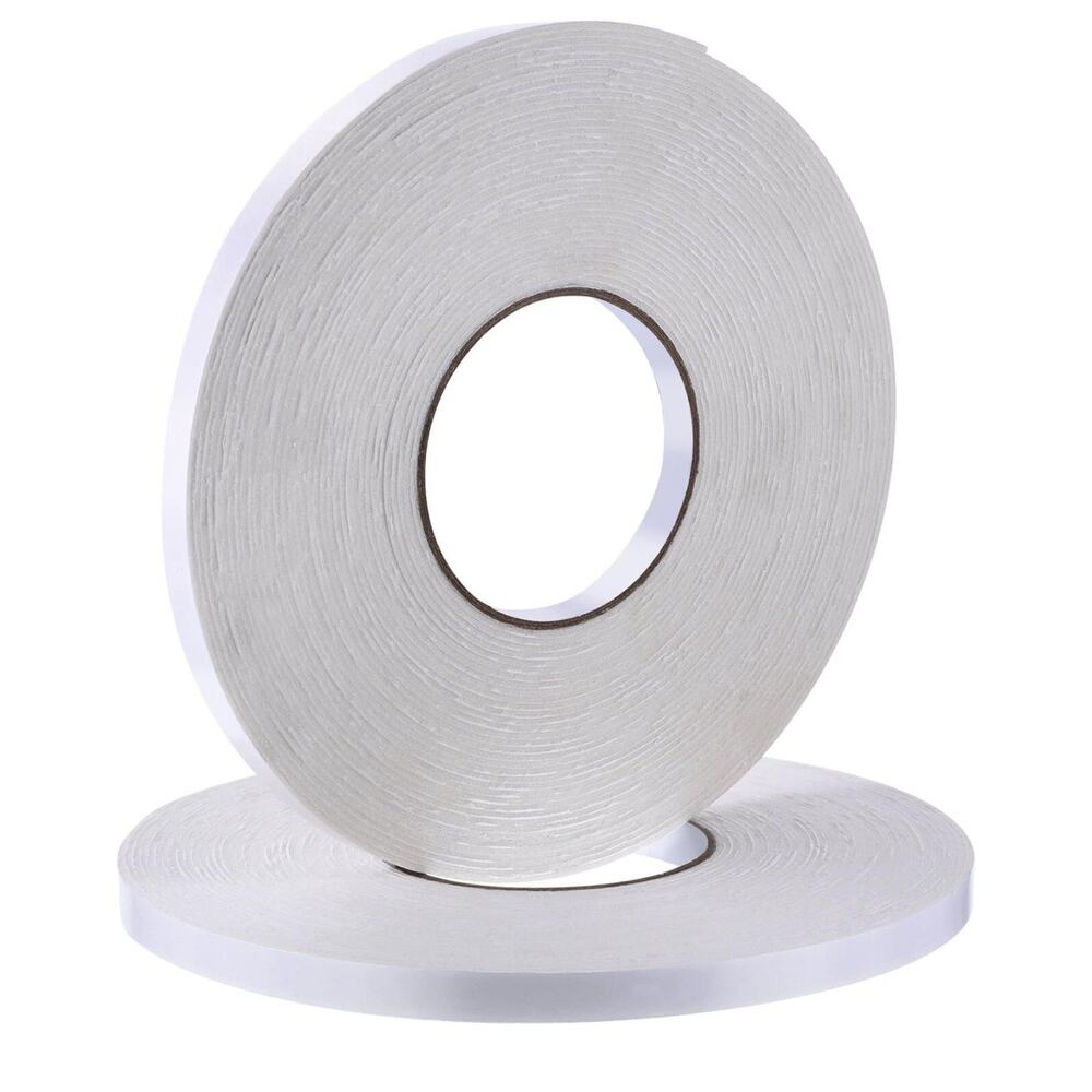 2 Rolls Double Sided Foam Tape White PE Foam Tape Sponge Soft Mounting Adhesive
